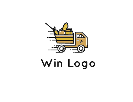 truck carrying groceries
