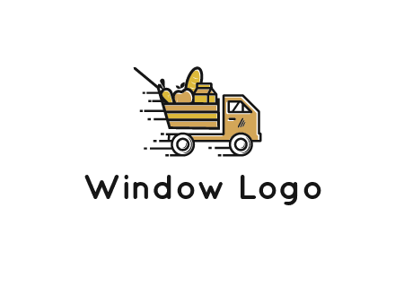 truck carrying groceries