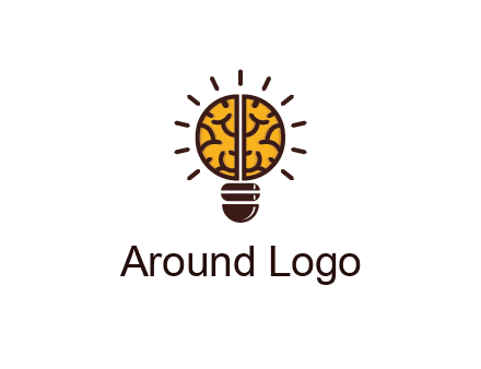 light bulb with brain pattern