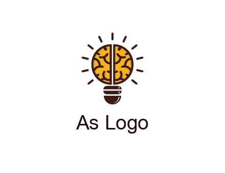light bulb with brain pattern