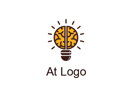 light bulb with brain pattern