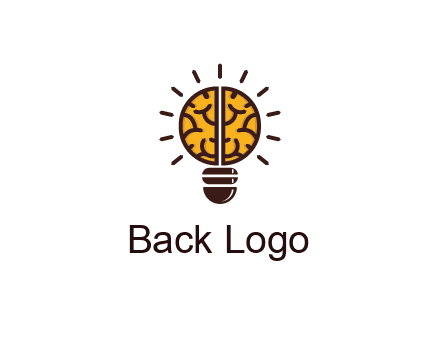 light bulb with brain pattern