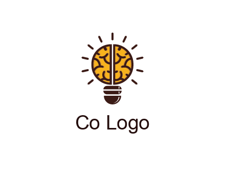 light bulb with brain pattern