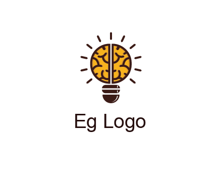 light bulb with brain pattern