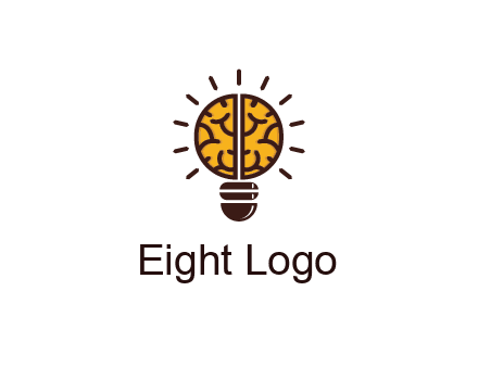light bulb with brain pattern