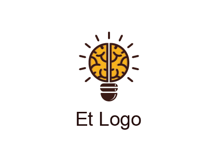 light bulb with brain pattern