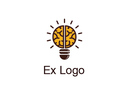 light bulb with brain pattern
