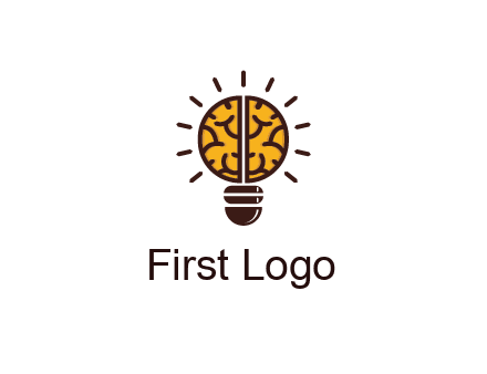 light bulb with brain pattern