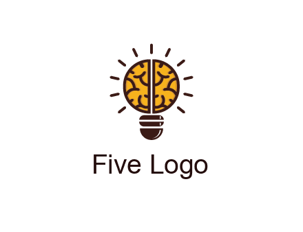 light bulb with brain pattern
