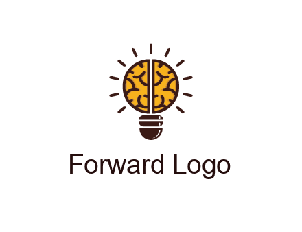 light bulb with brain pattern
