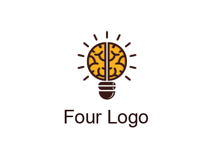 light bulb with brain pattern