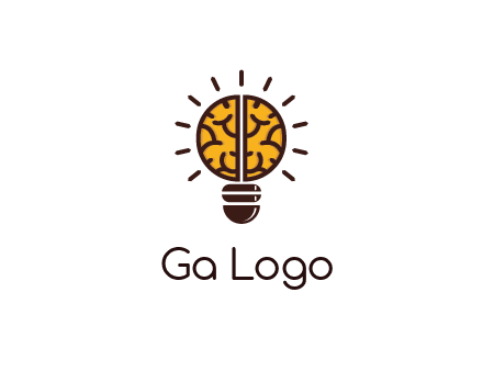 light bulb with brain pattern