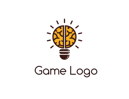 light bulb with brain pattern