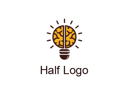 light bulb with brain pattern