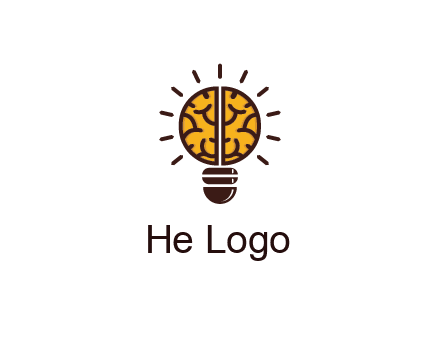 light bulb with brain pattern