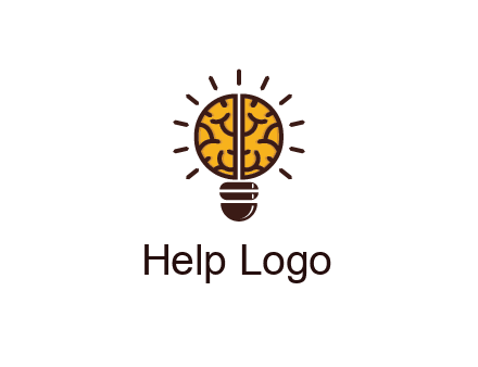 light bulb with brain pattern