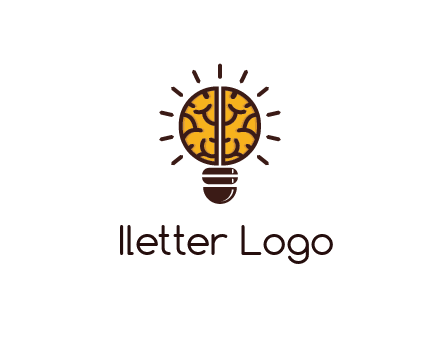 light bulb with brain pattern