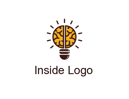 light bulb with brain pattern