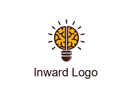 light bulb with brain pattern
