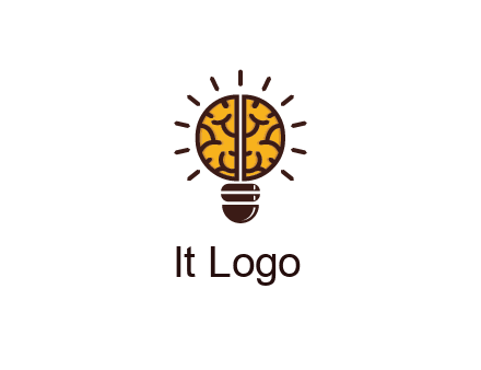 light bulb with brain pattern