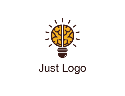 light bulb with brain pattern