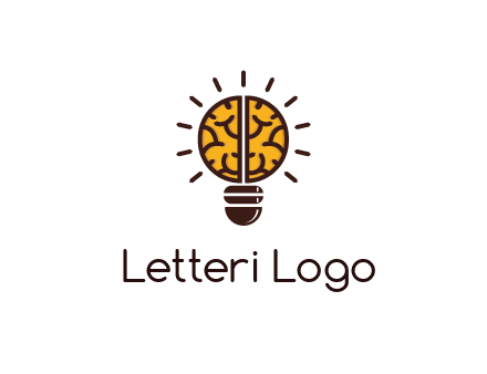 light bulb with brain pattern