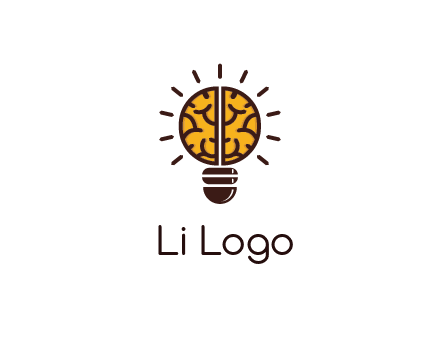 light bulb with brain pattern