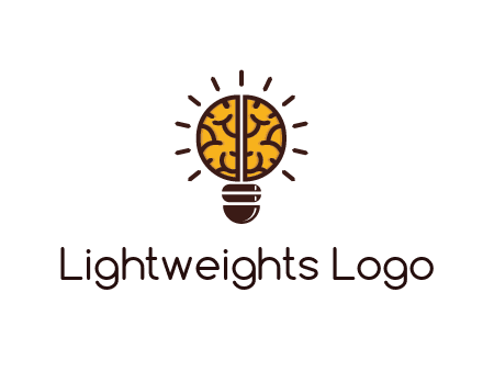 light bulb with brain pattern