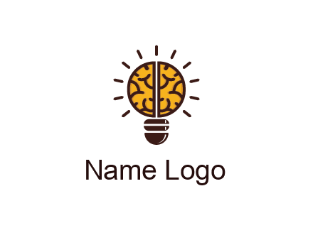 light bulb with brain pattern
