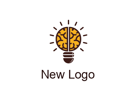 light bulb with brain pattern