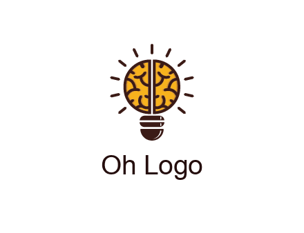 light bulb with brain pattern