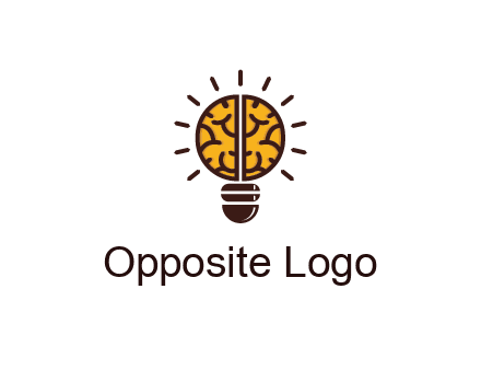 light bulb with brain pattern
