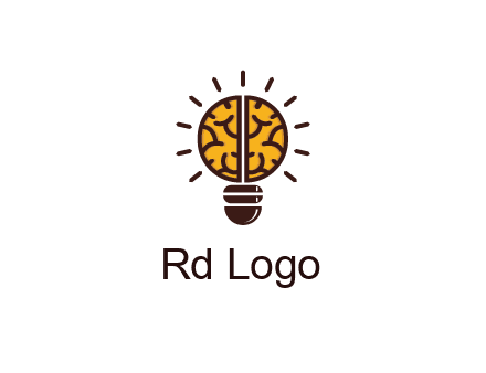 light bulb with brain pattern