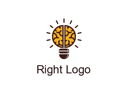 light bulb with brain pattern