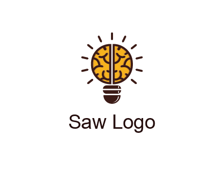 light bulb with brain pattern