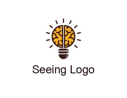 light bulb with brain pattern