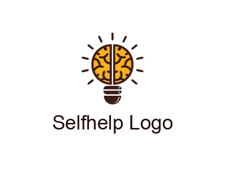 light bulb with brain pattern
