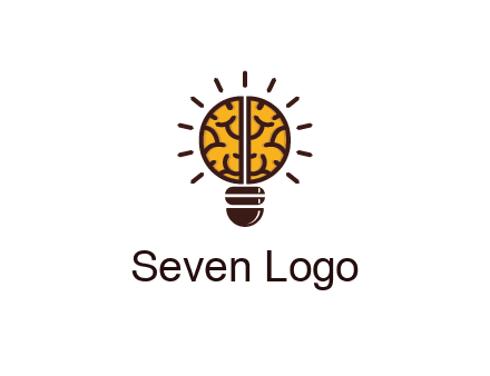 light bulb with brain pattern