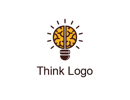 light bulb with brain pattern