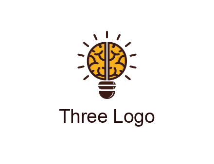 light bulb with brain pattern