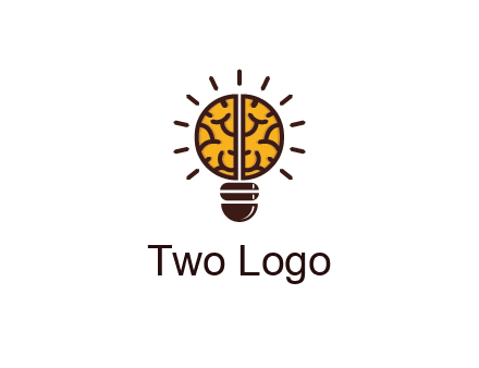 light bulb with brain pattern
