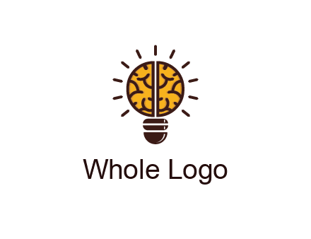 light bulb with brain pattern