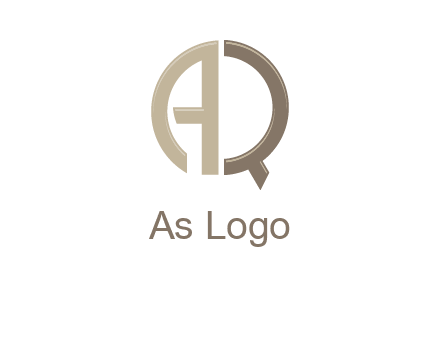 letter AQ creates circle icon