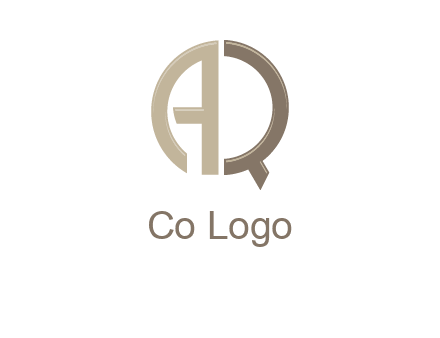 letter AQ creates circle icon