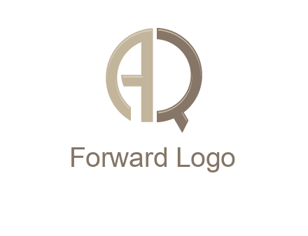letter AQ creates circle icon