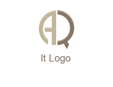 letter AQ creates circle icon