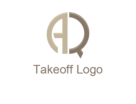 letter AQ creates circle icon