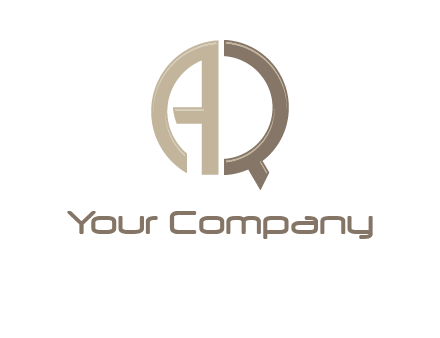 letter AQ creates circle icon