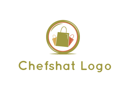shopping bags in circle