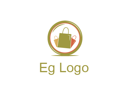 shopping bags in circle